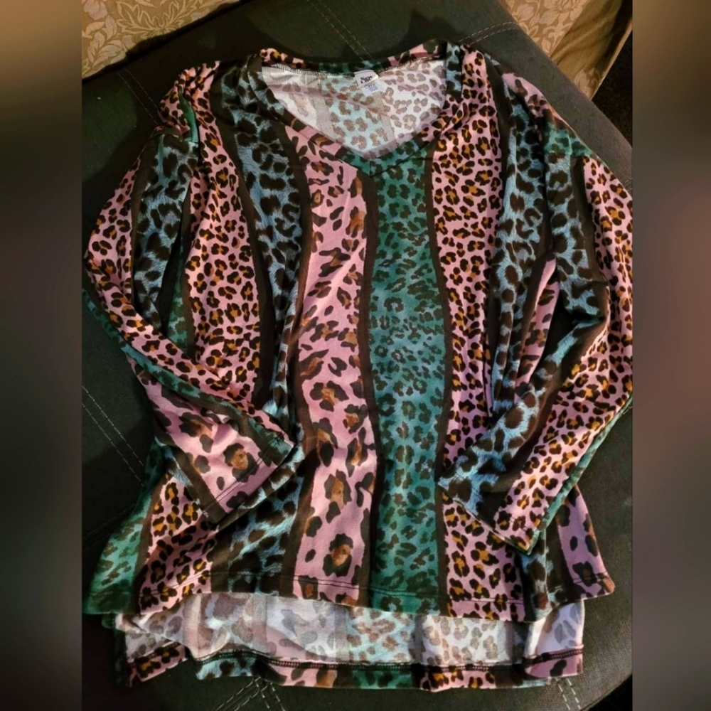 Leopard Striped - Sew in Love Boutique Long Sleeve Top - Large